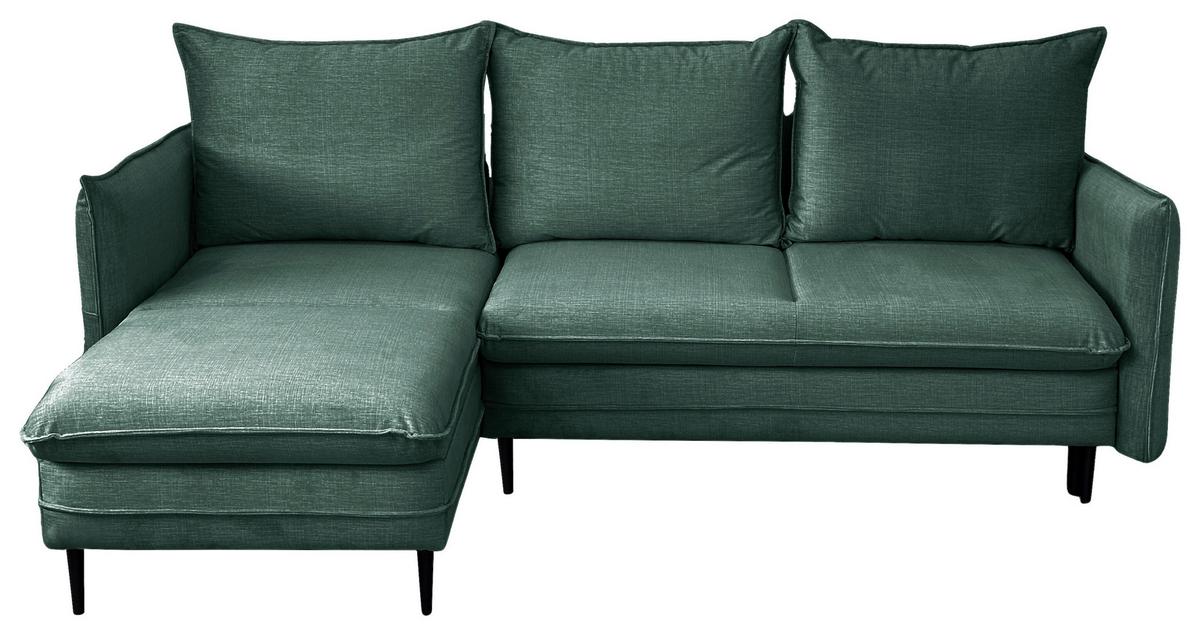 Ecksofa Melody - Schwarz/Mintgrün, Design, Textil (170/235cm) - MID.YOU