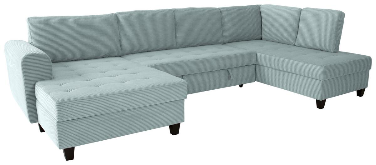 Wohnlandschaft Moritz Graugrün U-Form:155x324x178 Cm - Graugrün, Trend, Textil (155/324/178cm)