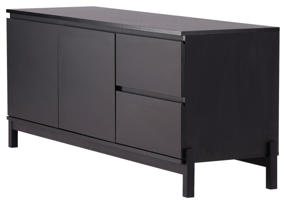 Sideboard Corpus - Schwarz, Design, Holzwerkstoff/Metall (135/56/40cm) - Livetastic