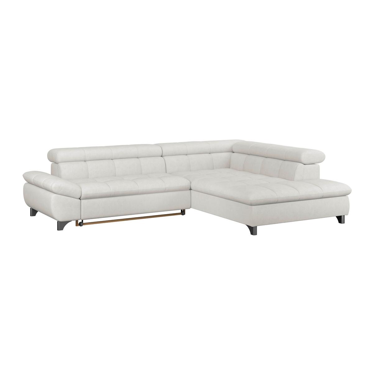 Ecksofa Mit Schlaffunktion Gemini Creme 312x234 Cm - Chromfarben/Creme, KONVENTIONELL, Textil (312/234cm)