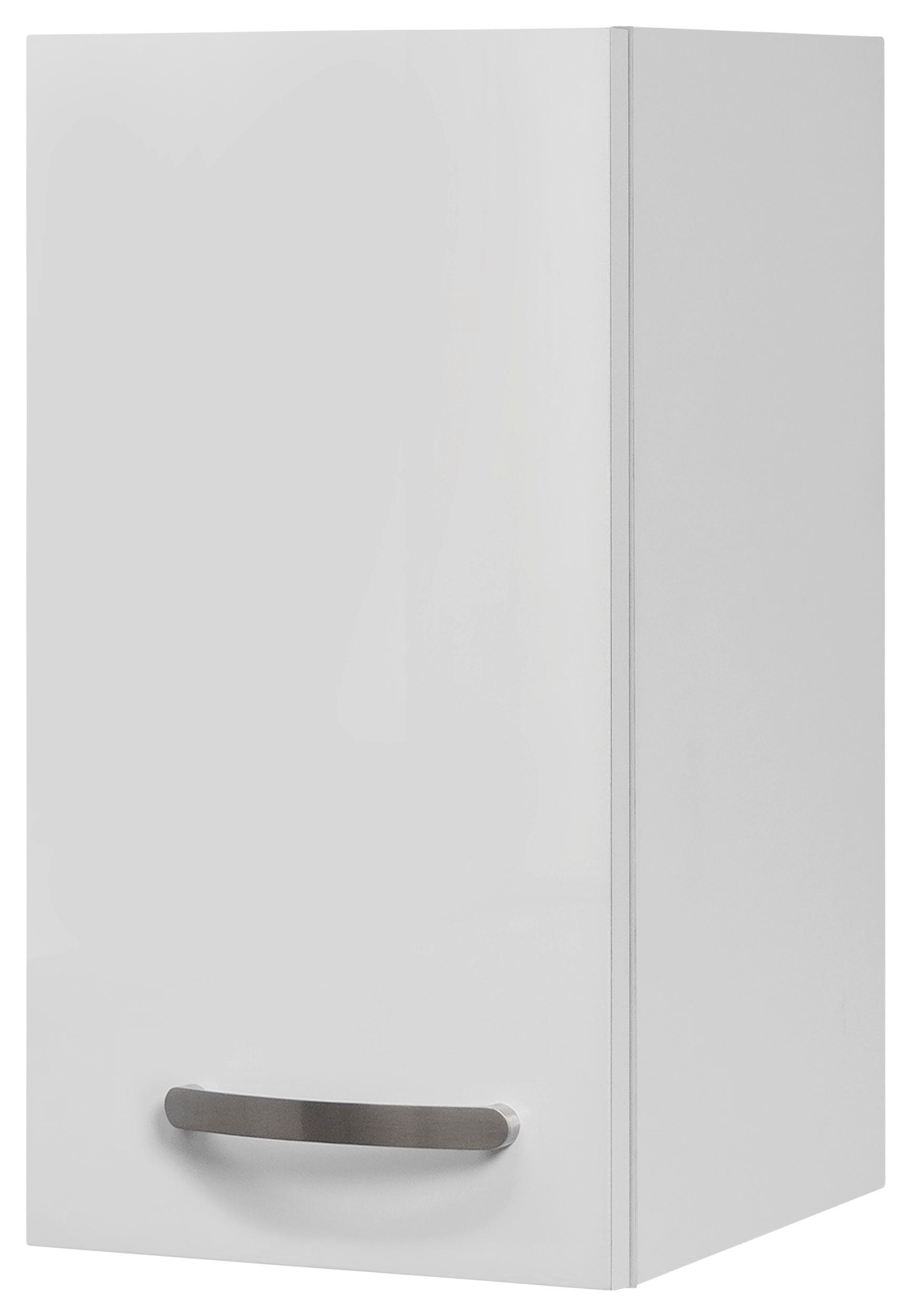 Felsőszekrény Alba - magasfényű fehér/fehér, Modern, faalapú anyag (30/54,8/32cm)