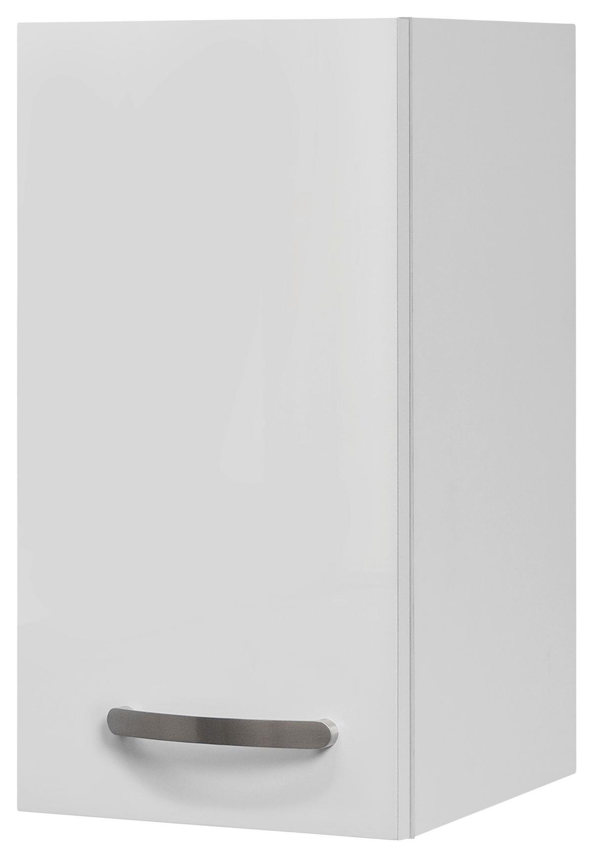 Felsőszekrény Alba - magasfényű fehér/fehér, Modern, faalapú anyag (30/54,8/32cm)