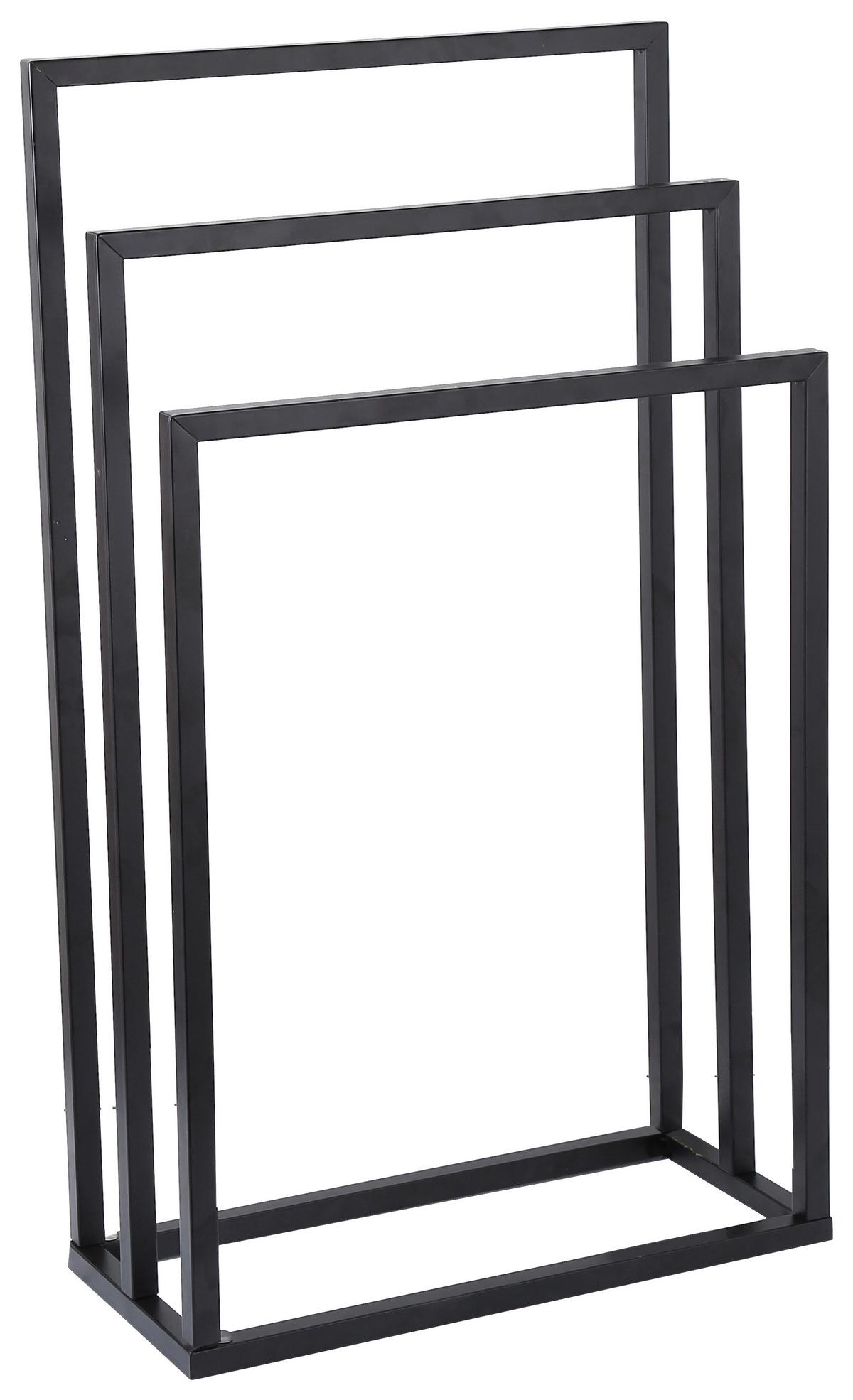 Držák na ručníky MARINO - černá, Konvenční, kov (45/85/21cm) - Ondega