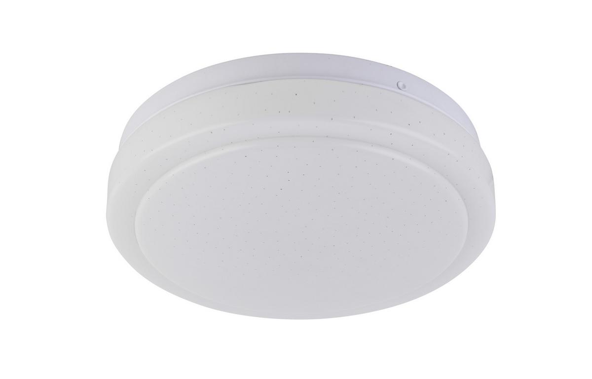 Led-deckenleuchte Bojan Ø 20 Cm Mit Sternenhimmel - Weiß, KONVENTIONELL, Kunststoff/Metall (20/5,5cm) - Luca Bessoni