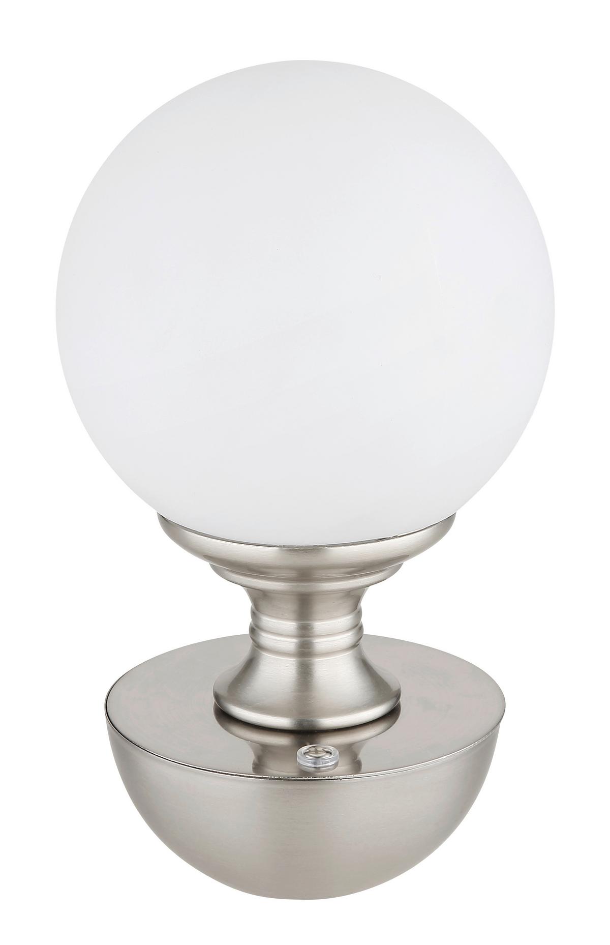 Akku-Tischleuchte 21015n - Silberfarben/Weiß, KONVENTIONELL, Kunststoff/Metall (12/21cm) - Globo