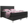 Boxspringbett Mit Topper 180x200 Cm Madrid - Silberfarben/Schwarz, KONVENTIONELL, Leder/Textil (180/115/210cm) - MID.YOU