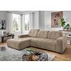 Ecksofa Vicari Hellbraun S: 292x185 Cm - Hellbraun/Schwarz, MODERN, Textil (292/185cm) - Livetastic