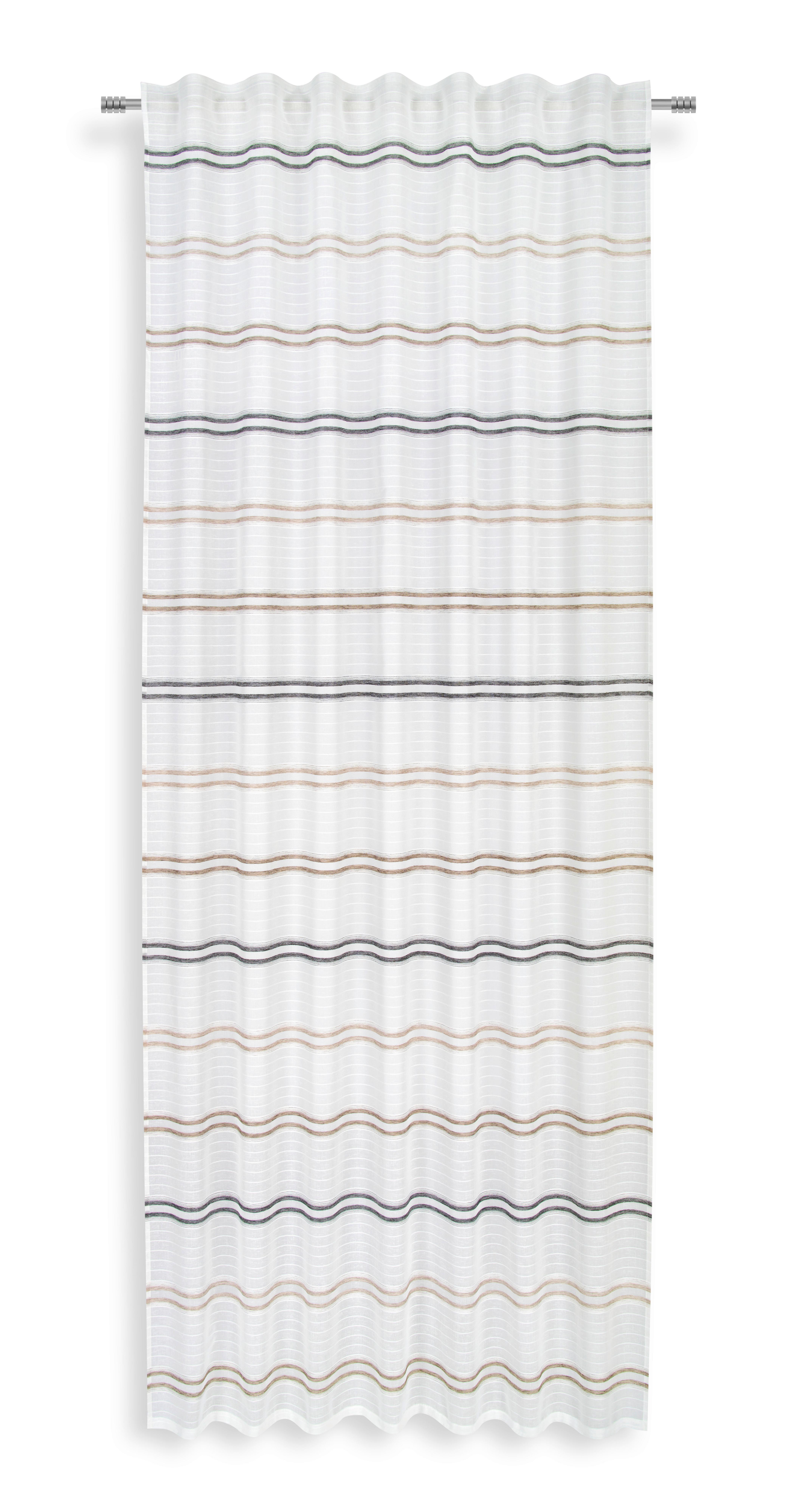 Vorhang mit Band Elli 140x245 cm Weiß/Grau/Taupe - Taupe/Weiß, MODERN, Textil (140/245cm) - Luca Bessoni