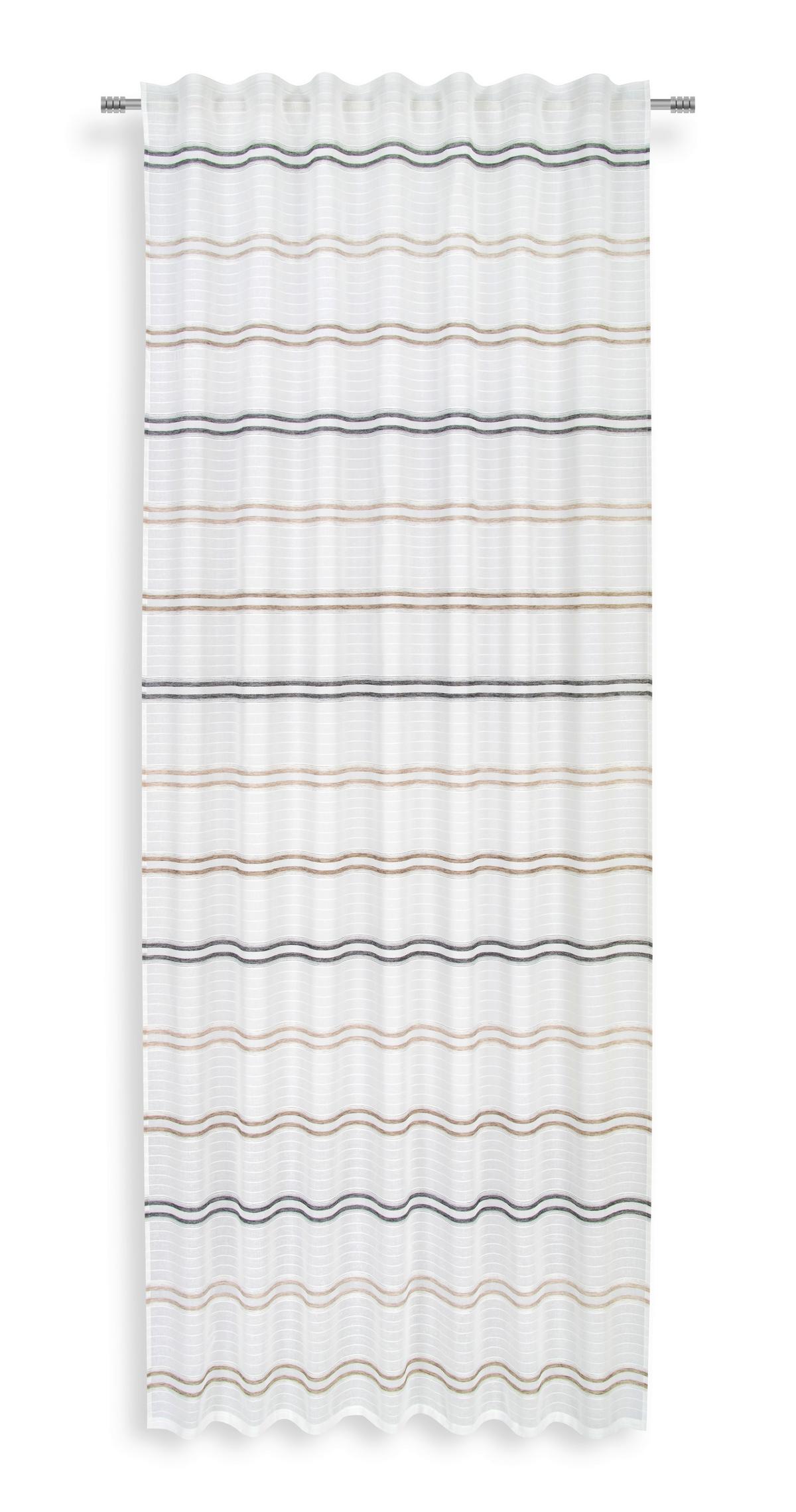 Vorhang Mit Band Elli 140x245 Cm Weiß/grau/taupe - Taupe/Weiß, MODERN, Textil (140/245cm) - Luca Bessoni