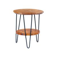 Beistelltisch mit Ablage Aus Teakholz Woodstock, Natur - Klar, Natur, Holz/Metall (40/50/50/55cm) - Kayoom