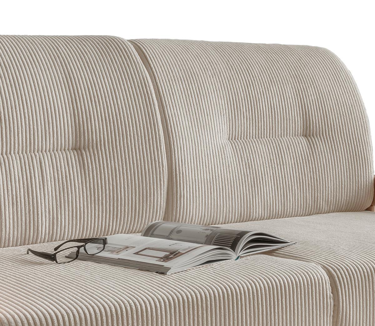 2-Sitzer-Sofa Mit Schlaffunktion Camino B:154 cm - Beige/Kieferfarben, MODERN, Holz/Textil (154/88/90cm) - Livetastic