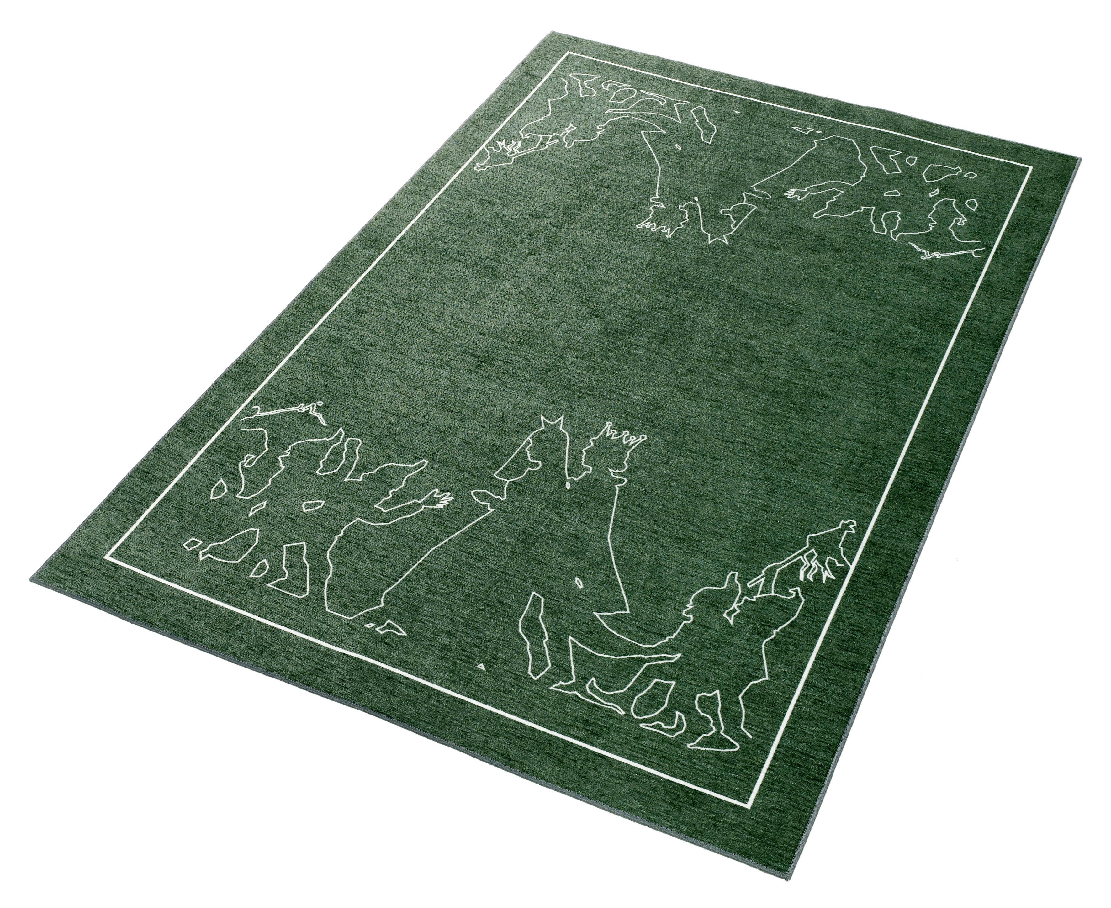 Kinderteppich Prinzessin Grün 110x170 cm - Dunkelgrün, Trend, Textil (110/170cm)