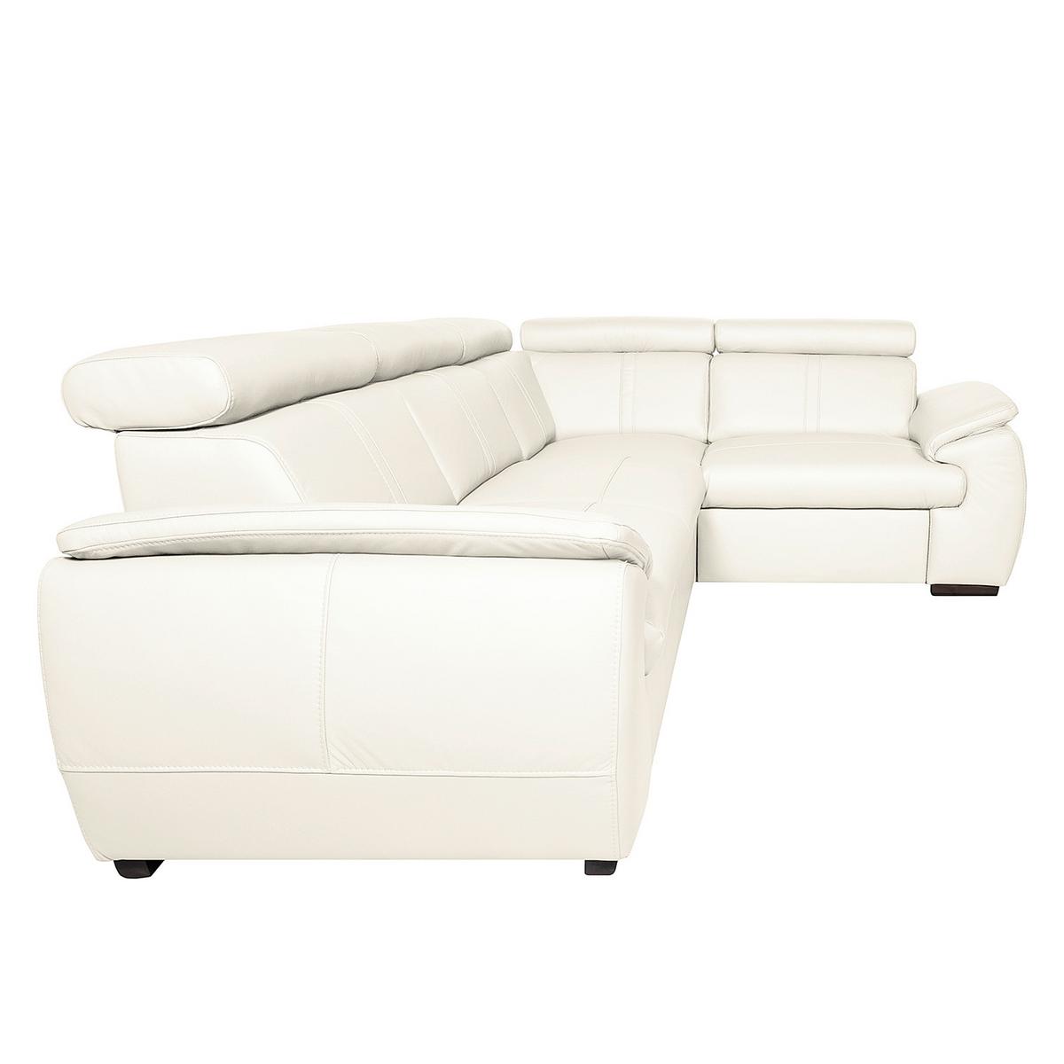 Ecksofa City Weiß B: 265x193 Cm - Wengefarben/Weiß, Design, Leder (265/193cm) - Livetastic