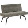 Sitzbank Tinos mit Lehne Dunkelgrau, B: 140 cm - Dunkelgrau/Schwarz, KONVENTIONELL, Textil/Metall (140/88/62cm) - MID.YOU