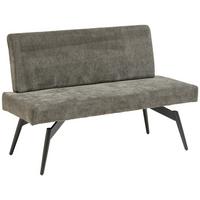 Sitzbank Tinos Mit Lehne Dunkelgrau, B: 140 Cm - Dunkelgrau/Schwarz, KONVENTIONELL, Textil/Metall (140/88/62cm) - MID.YOU