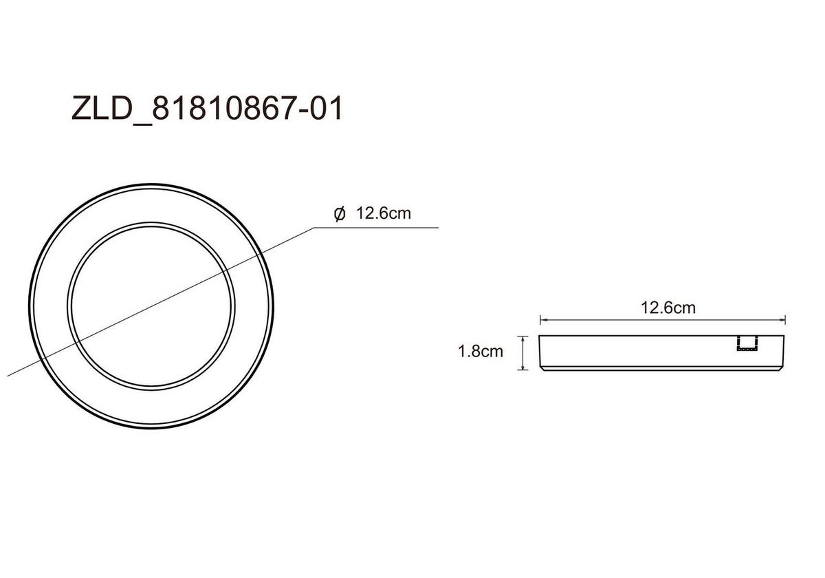 STROPNÉ LED SVIETIDLO LASSE - biela, Konventionell, plast (12,6/1,8cm) - Mömax