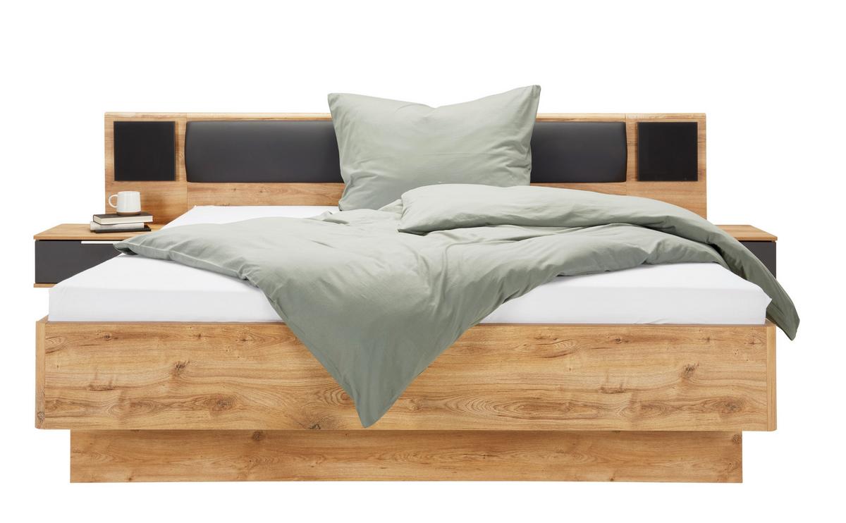 ZOSTAVA S POSTEĽOU VALENCIA - sivá/grafitová, Konventionell, kompozitné drevo/textil (160/200cm) - Mömax