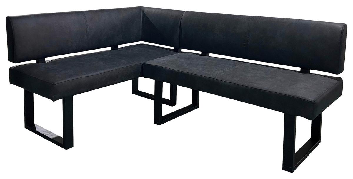 Eckbank Vancouver Anthrazit, Schwarz 125x181 cm - Anthrazit/Schwarz, Design, Textil/Metall (125/181,5cm) - MID.YOU