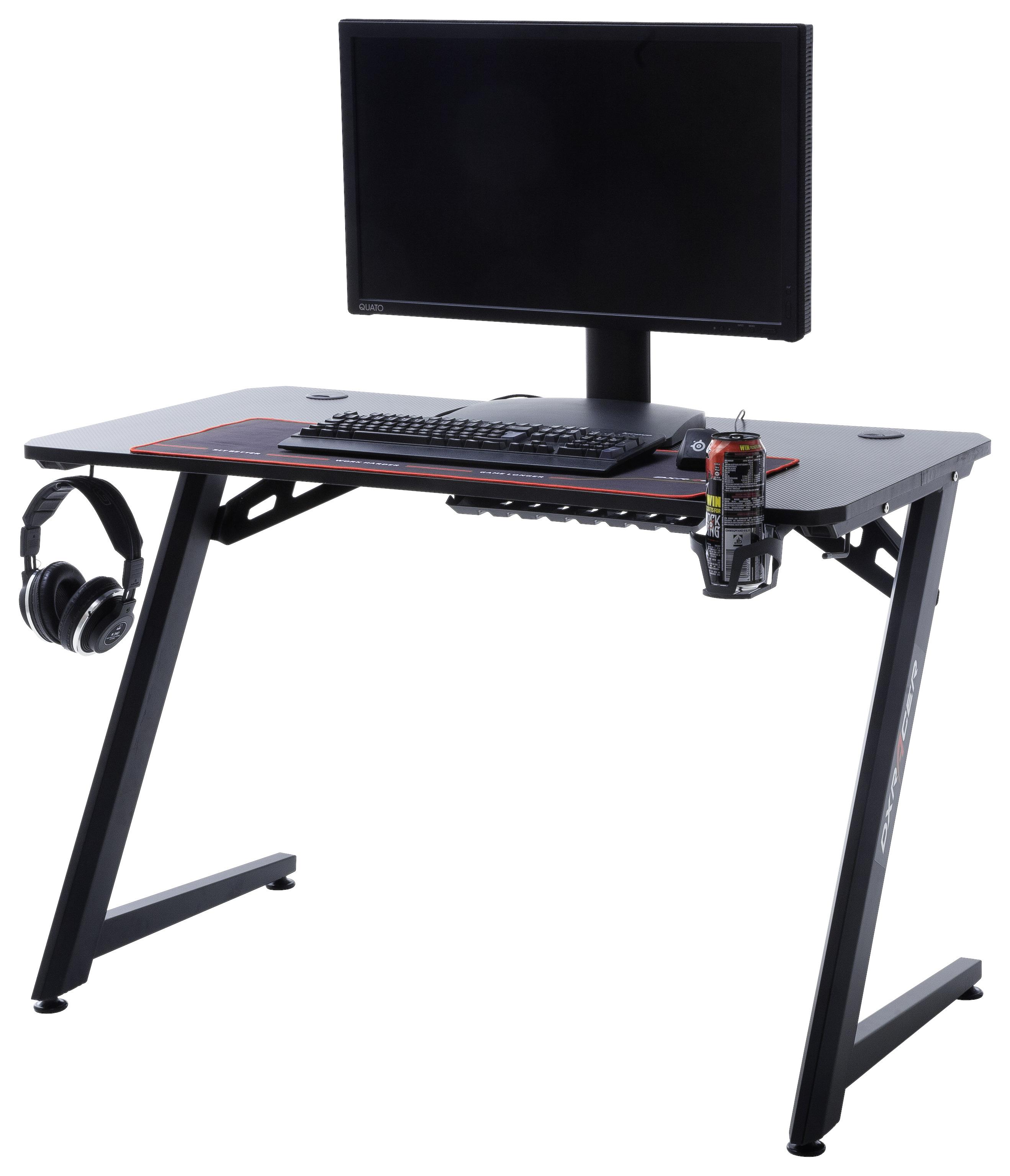 Herní stůl DX RACER - černá, Design, kov/kompozitní dřevo (111/75/60cm) - Dxracer
