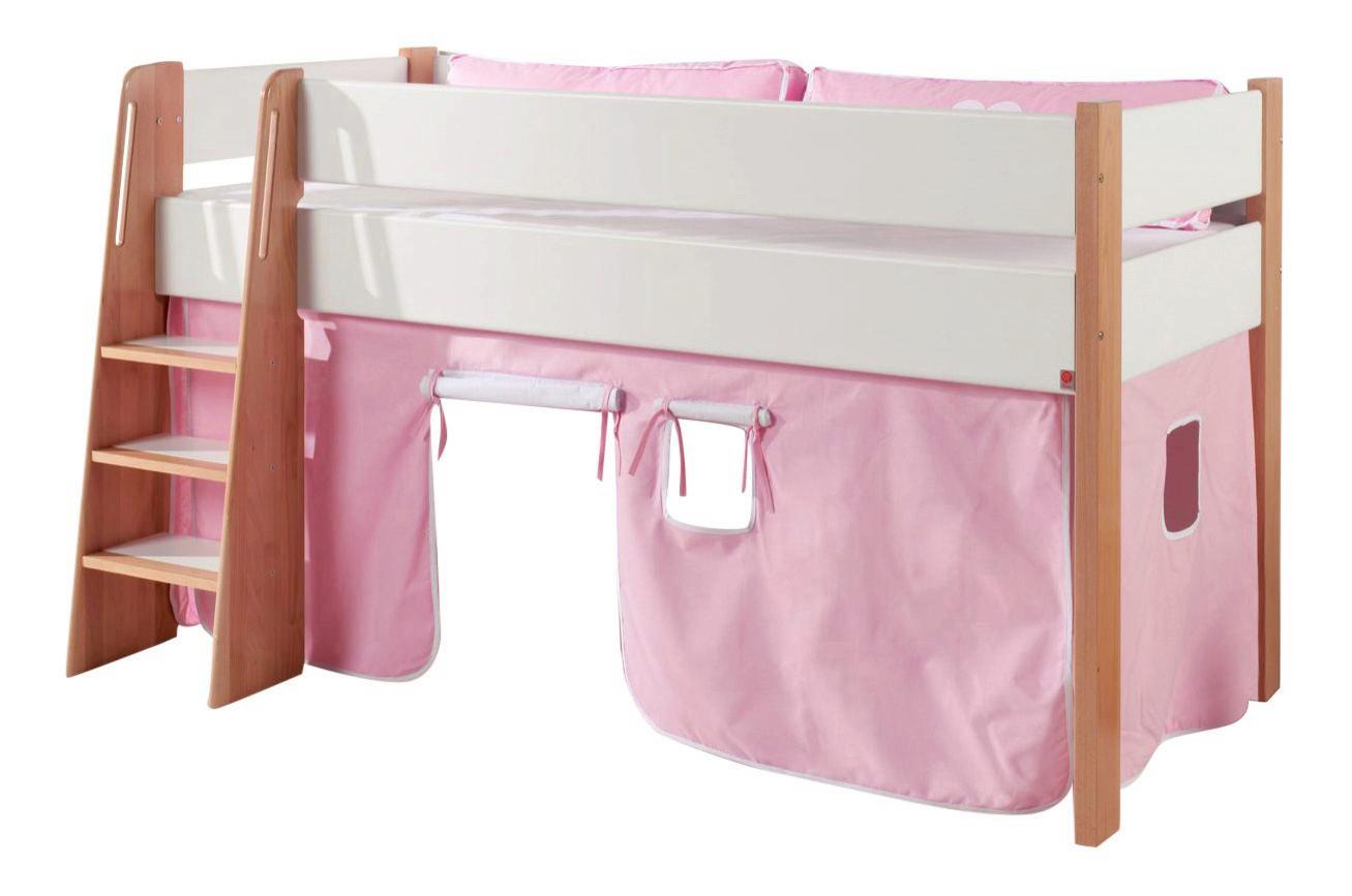 Spielvorhang 3-teilig Rosa/ Weiß - Rosa/Weiß, Design, Textil