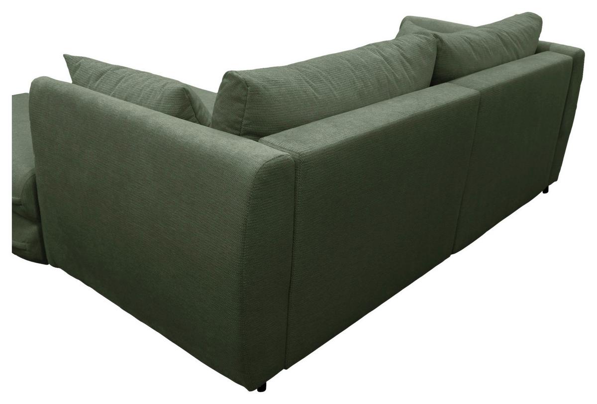 Ecksofa Vivaldi Grün S: 240x201 cm - Schwarz/Grün, Design, Textil (240/201cm) - MID.YOU