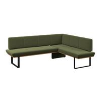 Eckbank Tristan Webstoff grün, S:225x175cm - Schwarz/Grün, MODERN, Holz/Textil (225/175cm) - James Wood