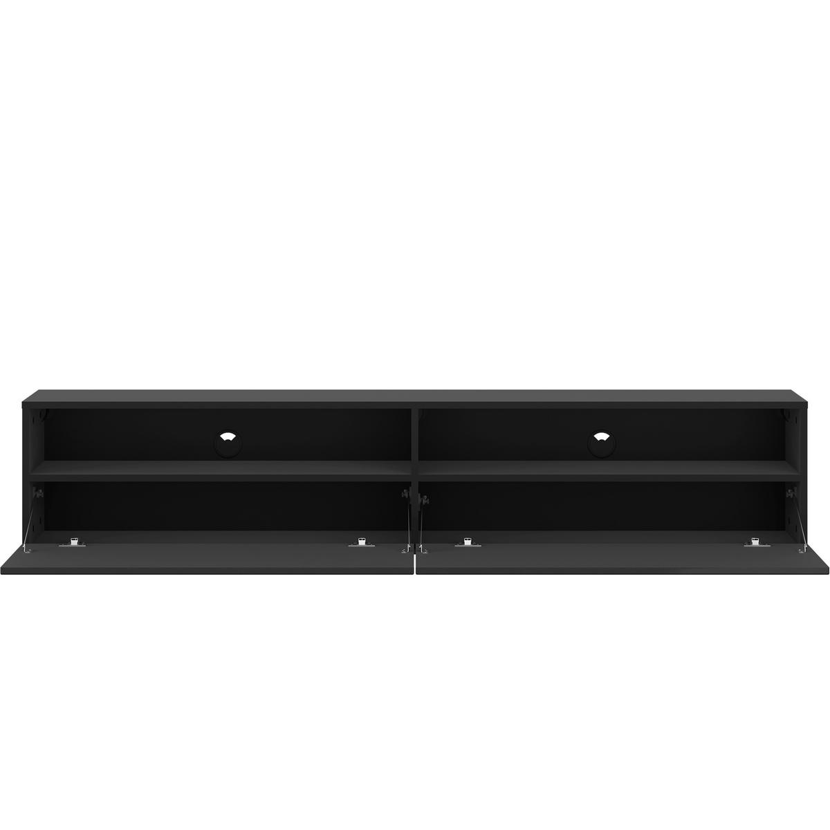 TV-Element Otis Schwarz Hochglanz B: 180cm - Schwarz Hochglanz/Schwarz, MODERN, Holzwerkstoff (180/37/31,6cm)