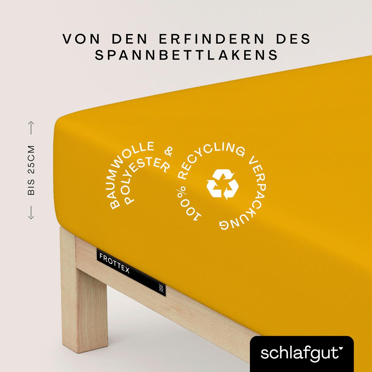 Spannleintuch Dunkelgelb 100x200 cm Frottee - Dunkelgelb, Basics, Textil (100/200cm) - Schlafgut