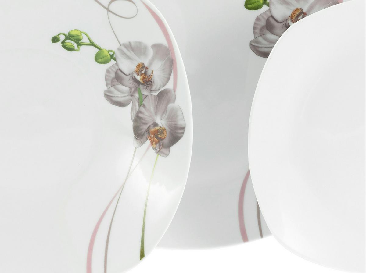 Speisetellerset Square Orchidee, 18--Teilig., Multicolor - Multicolor, Trend, Keramik - Creatable