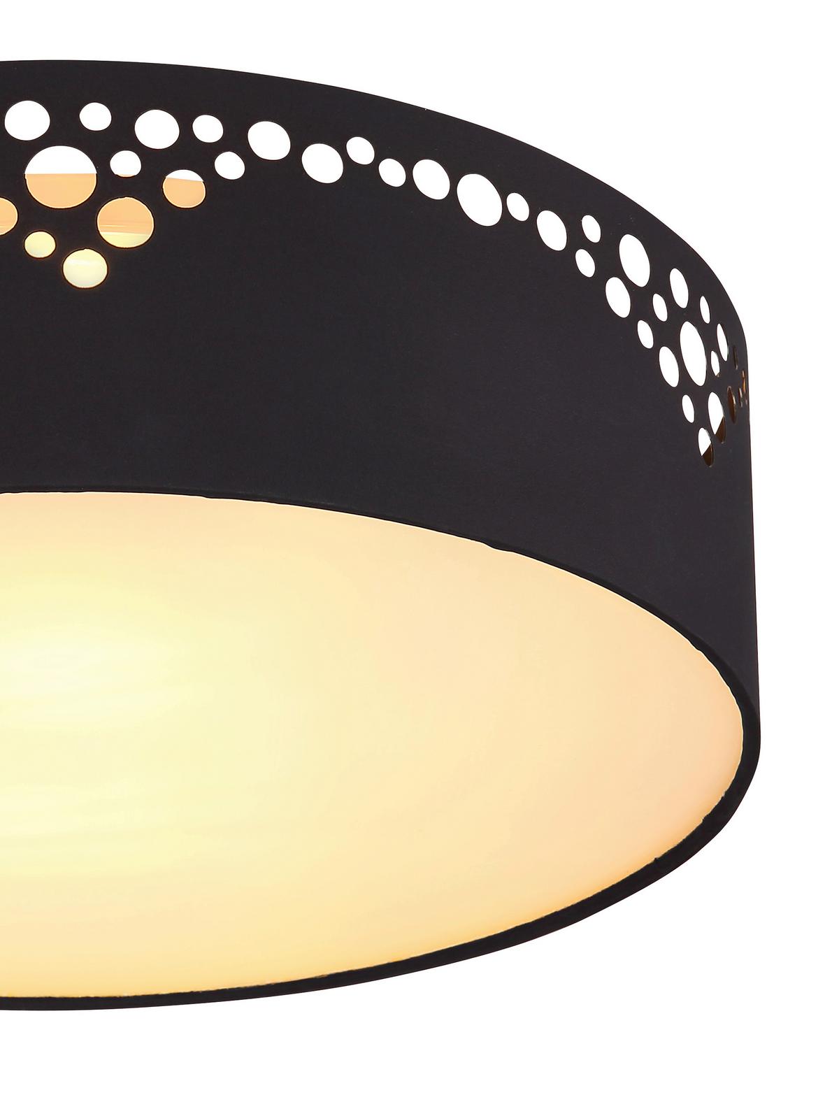 Deckenleuchte Ø 35 cm 2-Flammig - Goldfarben/Opal, Design, Kunststoff/Textil (35/10cm) - Globo