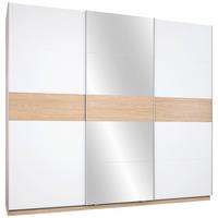 Schwebetürenschrank Mit Spiegel 273cm Unit, Weiß/Eiche - Eichefarben/Weiß, KONVENTIONELL, Holzwerkstoff (273/242/58cm) - Ondega