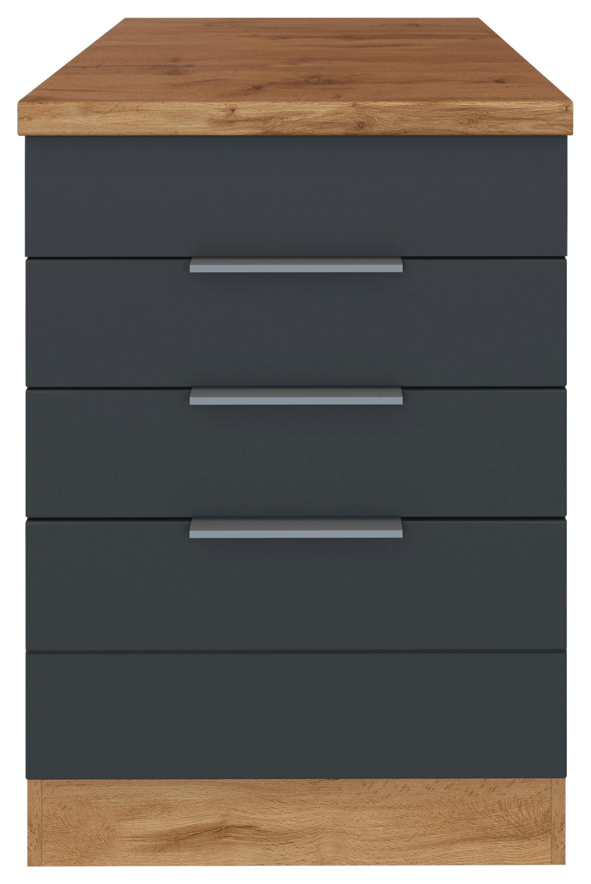 Kochfeldumbauschrank Florenz B: 60 Cm Für Kochfeld - Eiche Wotan/Grau, Design, Holzwerkstoff (60/86/60cm) - Held