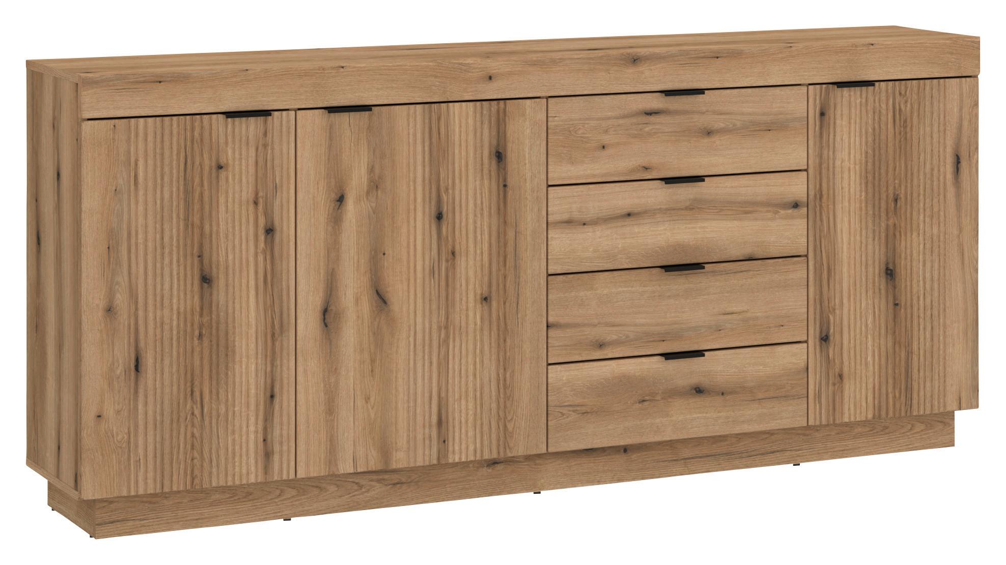 Sideboard Delamar Eichefarben Dekor B: 185,9 cm - Eichefarben, Trend, Holzwerkstoff (185,9/85,8/39,6cm)