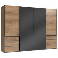 Schwebetürenschrank B: 300 Cm Level Grau/eichefarben Dekor - Eichefarben/Grau, MODERN, Holzwerkstoff (300/216/65cm) - MID.YOU