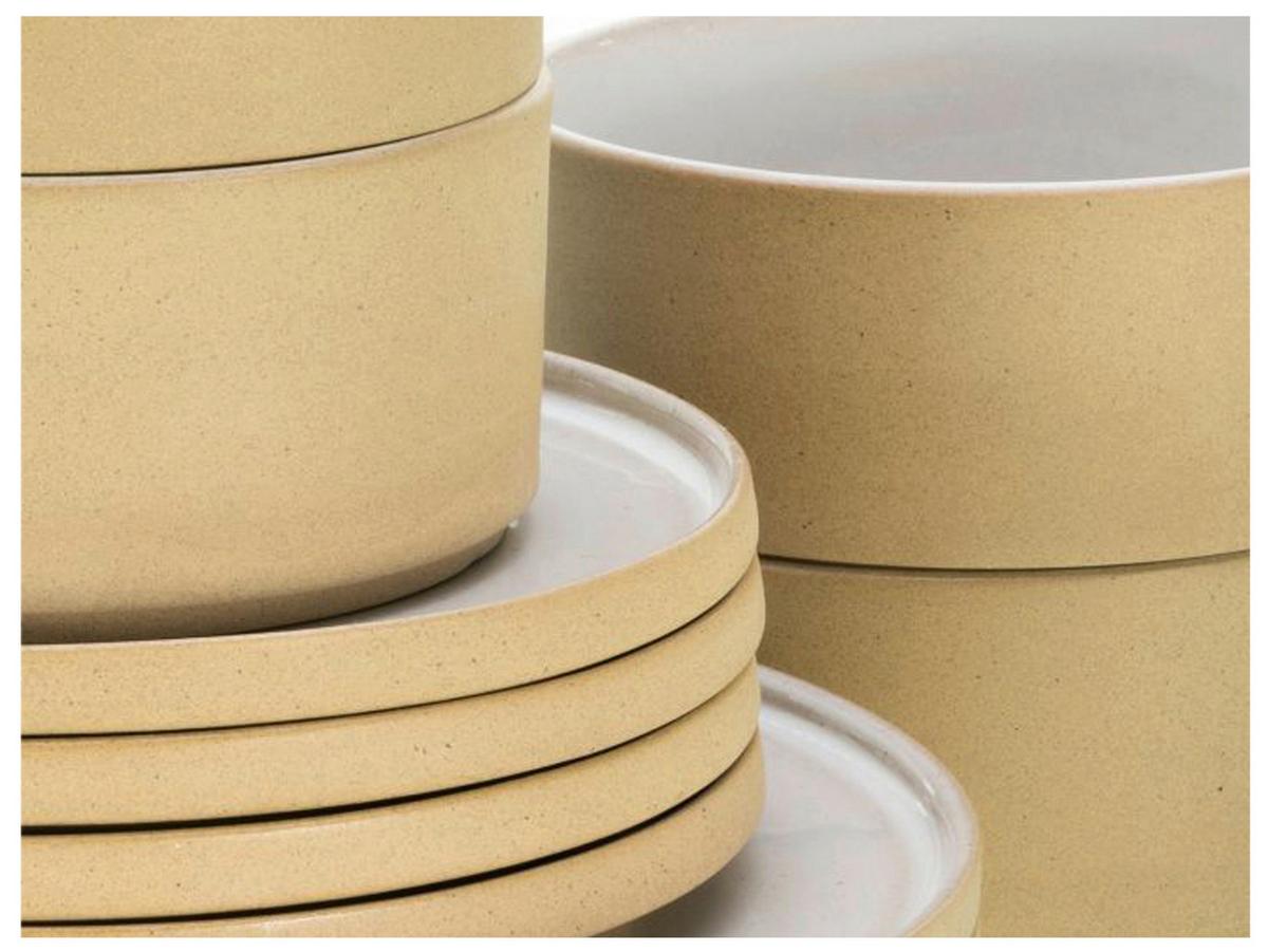 Müslischalenset Futuro Weiß, Beige L: 30,5 cm - Beige/Weiß, Basics, Keramik (30,5/30,5/10cm) - Creatable