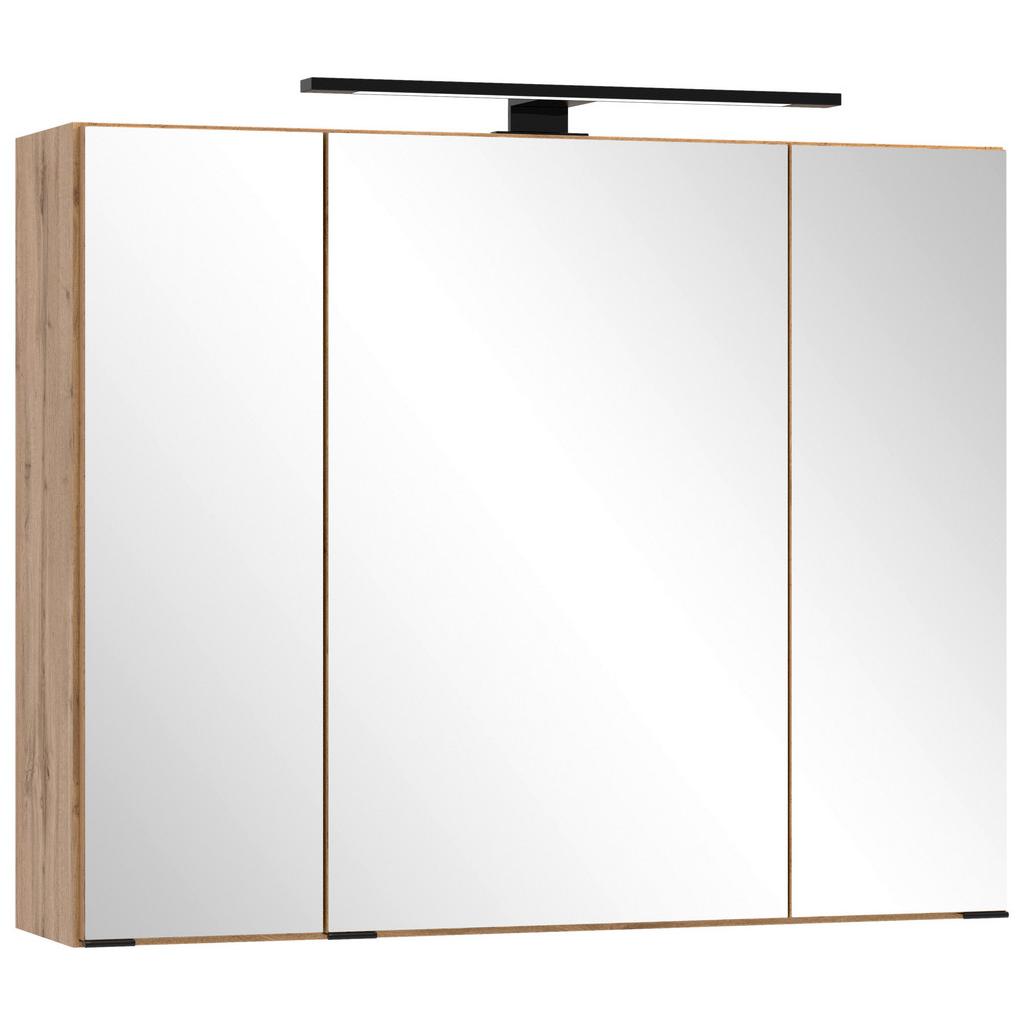 Spiegelschrank Chester mit LED Beleuchtung 3-Türig +Steckdose