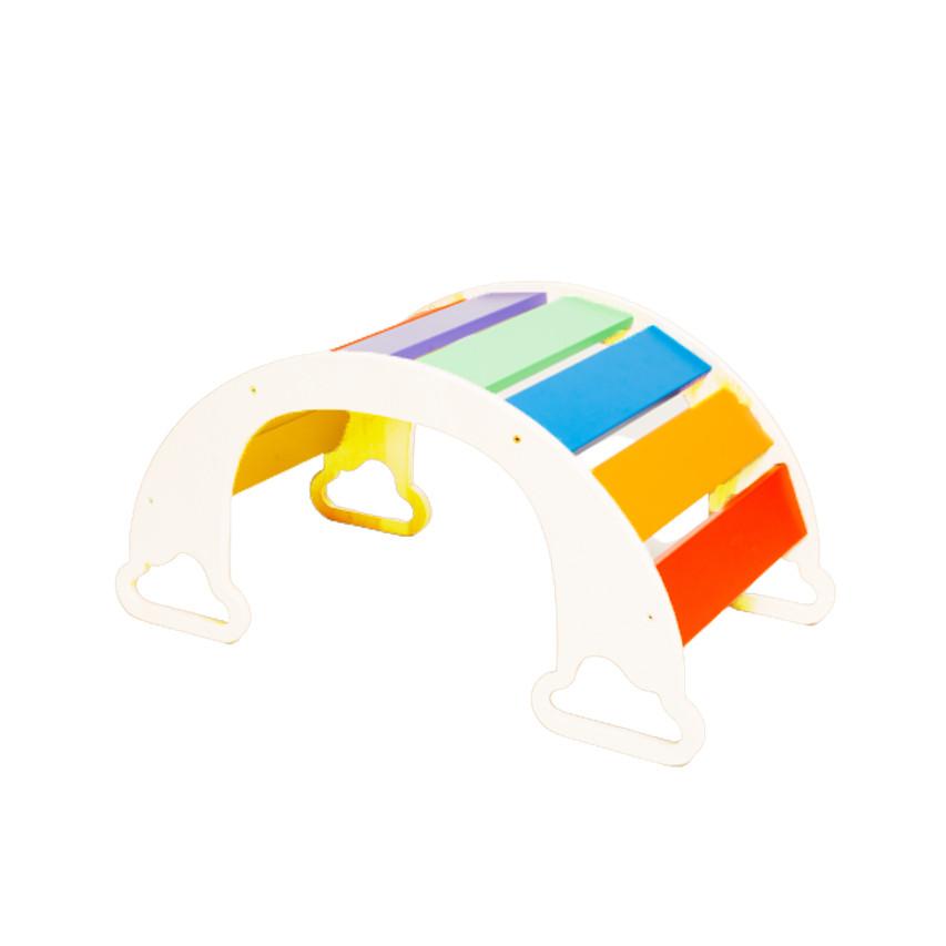 Wippe The Sway Rainbow - Multicolor/Weiß, Basics, Holz (40/75/37cm)