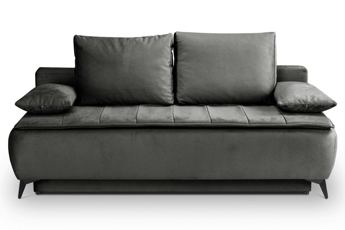 Schlafsofa Sendi Greige B: 210cm - Greige/Schwarz, Basics, Holz/Textil (210/103/90cm) - MID.YOU