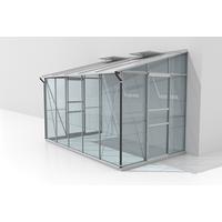 Anlehn-Gewächshausbausatz Ida 6500 Esg/Hkp, Alu - Alufarben, Basics, Glas/Kunststoff (324,3/220,8/201,4cm)