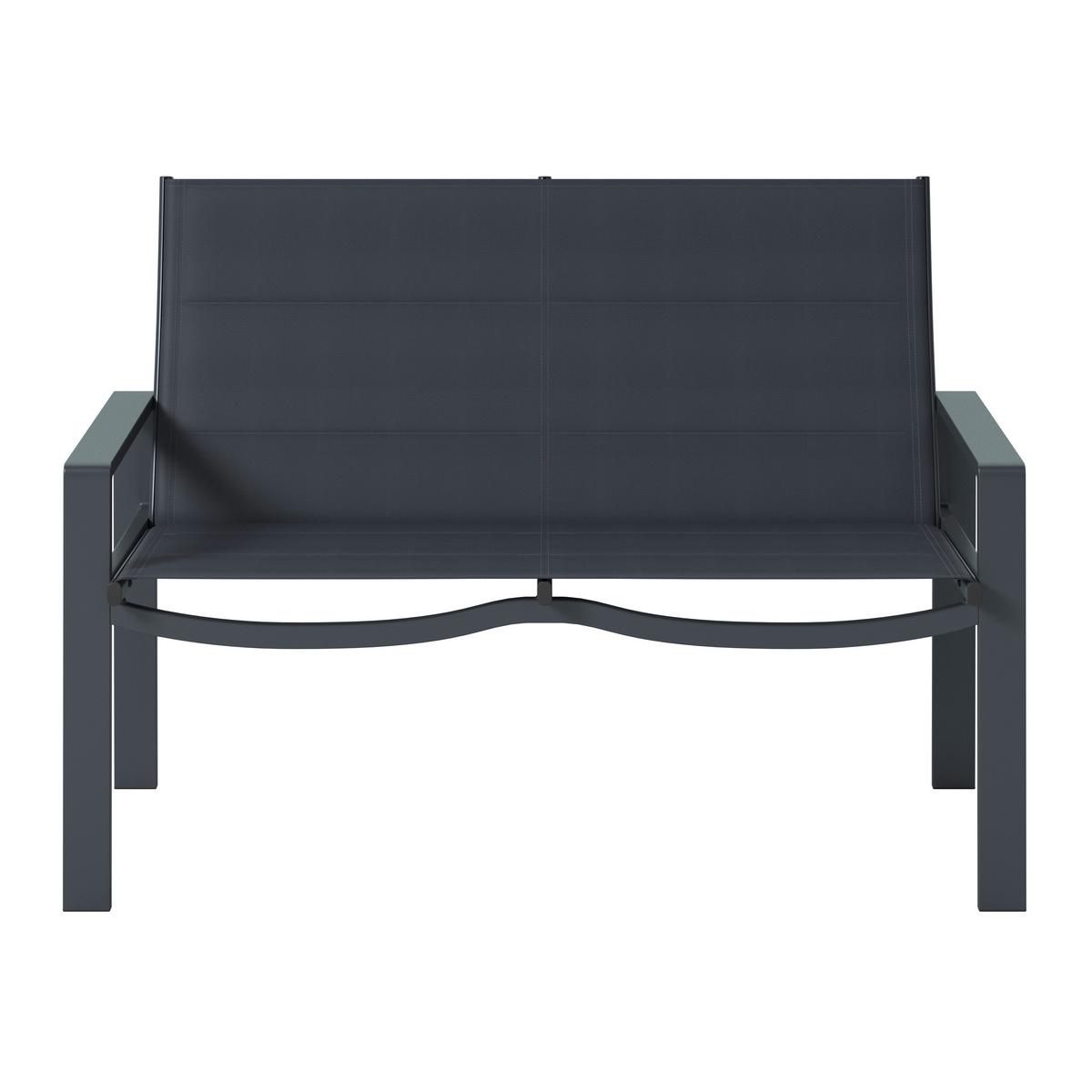 Loungegarnitur Palma - Dunkelgrau, MODERN, Textil/Metall - Luca Bessoni