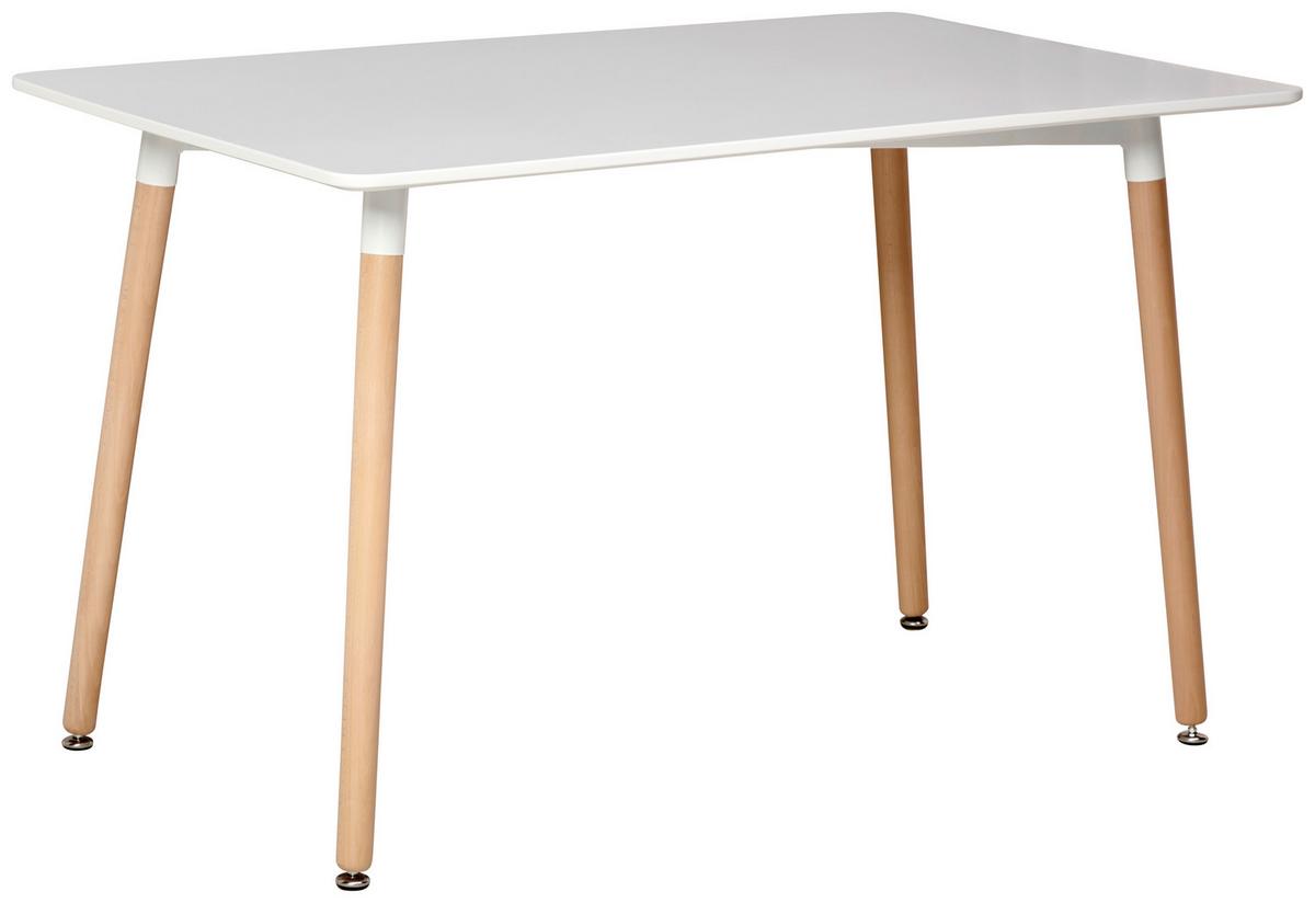 Tischgruppe Ilana - Buchefarben/Weiß, LIFESTYLE, Holz/Holzwerkstoff (120/51/75/83/80/57cm) - Livetastic
