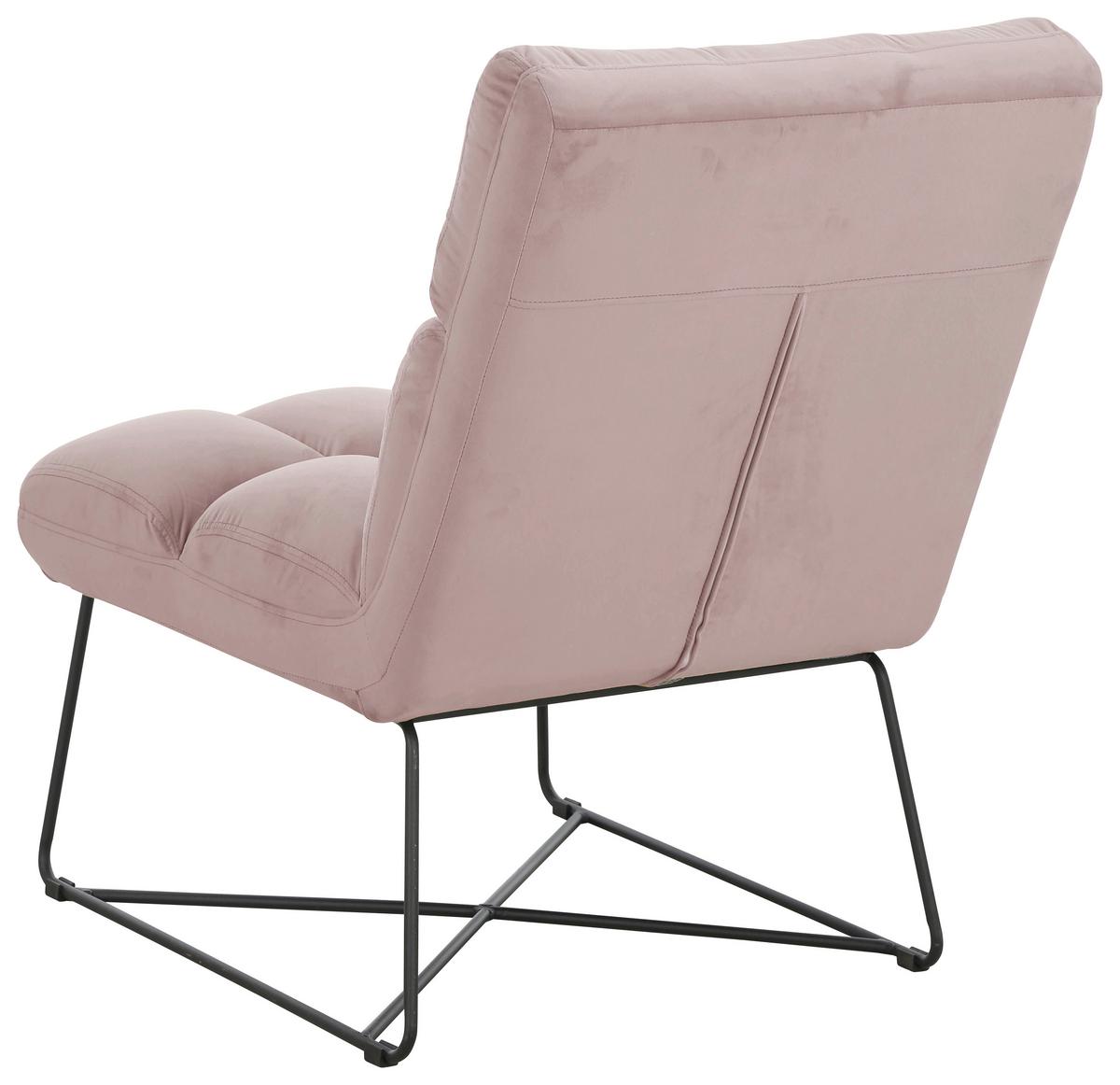 Sessel Enzo - Pink/Schwarz, MODERN, Holz/Textil (62/86/87cm)