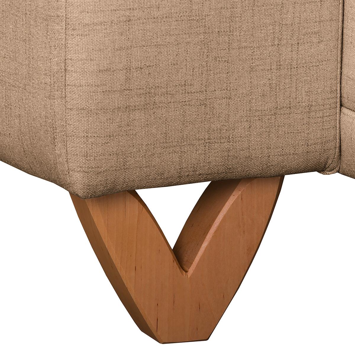 Ecksofa Bella Beige S: 257x174 cm - Wengefarben/Beige, Design, Textil (257/174cm) - Livetastic