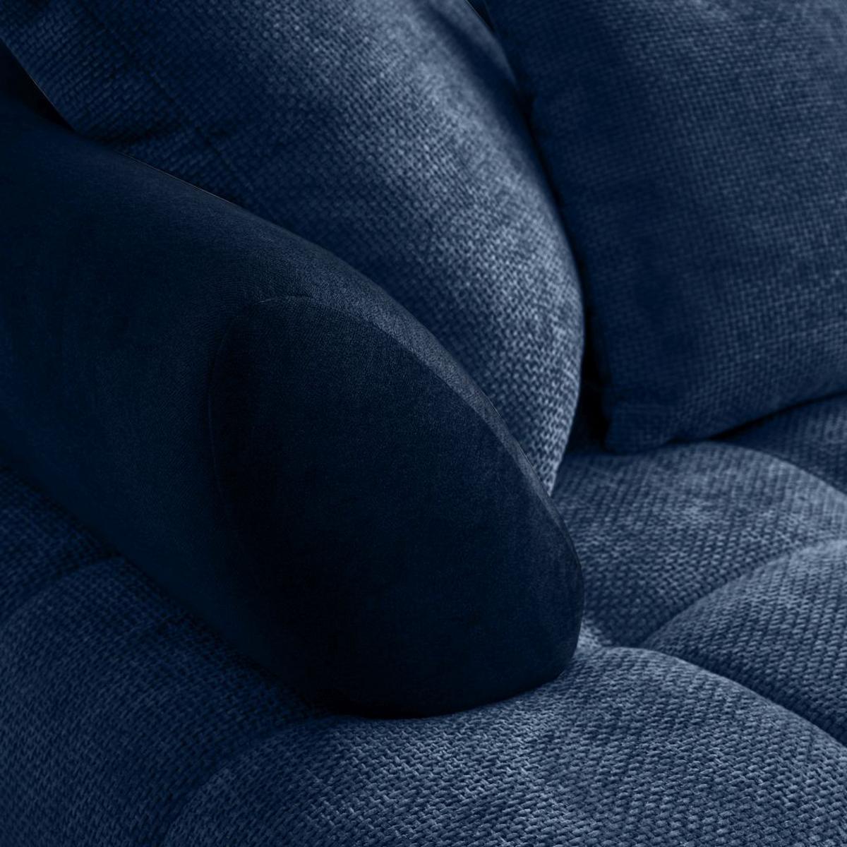 Ecksofa Largo N Dunkelblau S: 262x184 cm - Schwarz/Dunkelblau, MODERN, Textil (262/184cm)
