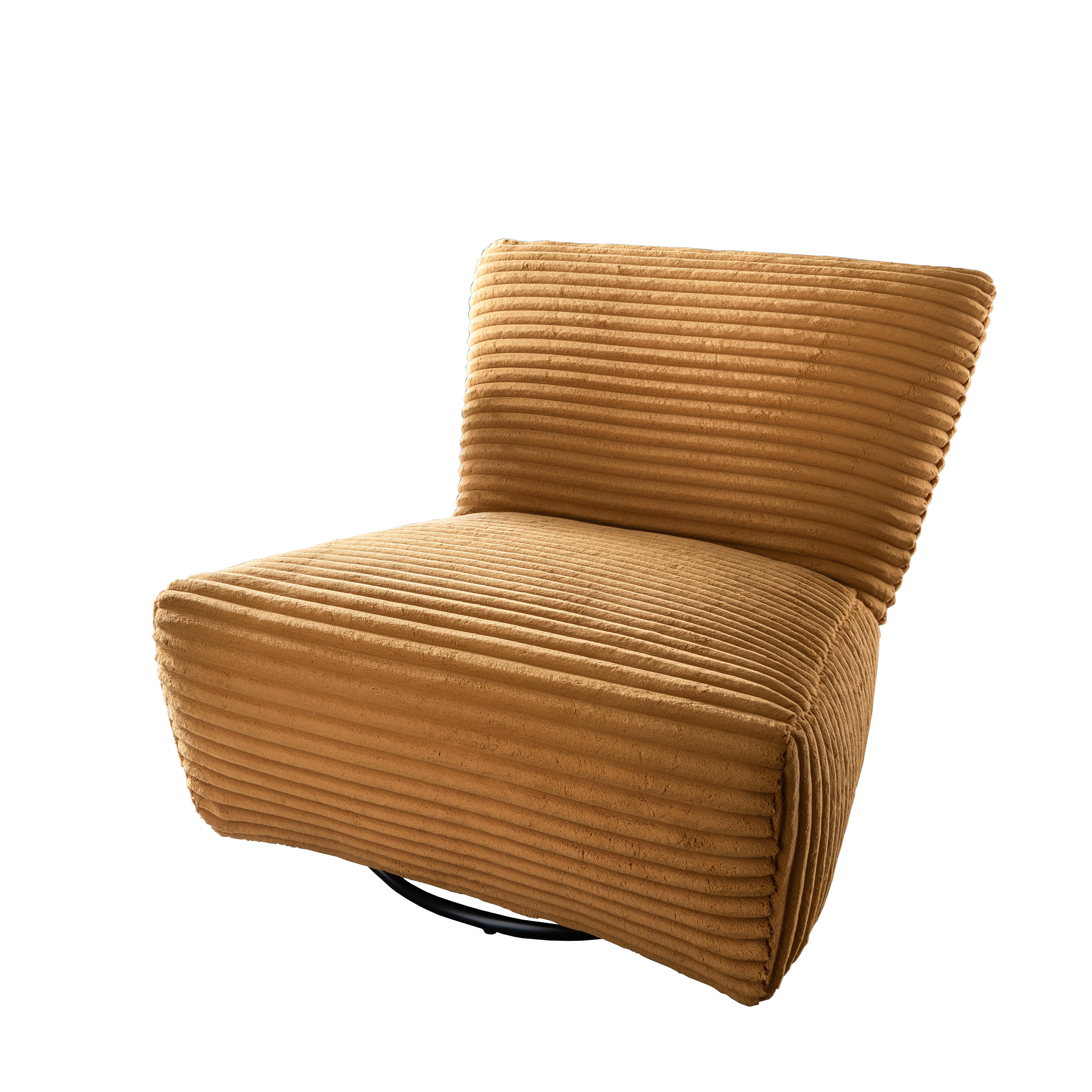 XXL-Sessel Cremallo Goldfarben 360° drehbar, B: 95 cm - Goldfarben/Schwarz, Trend, Textil (95/77/94cm) - Livetastic