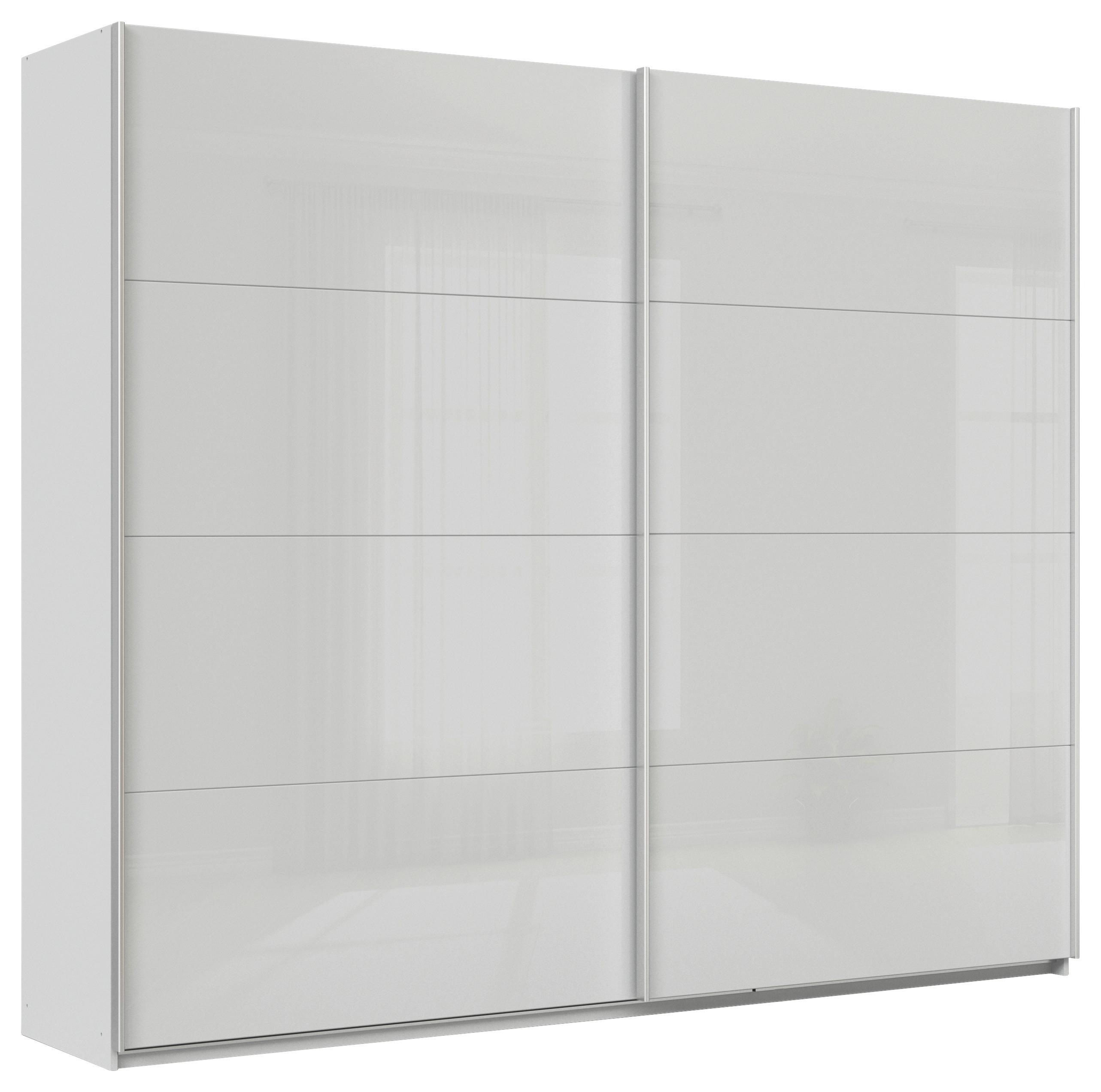 Schwebetüresnchrank B: 271cm Feldkirch Seidengrau - Grau Hochglanz/Hellgrau, MODERN, Glas/Holzwerkstoff (271/229/62cm)