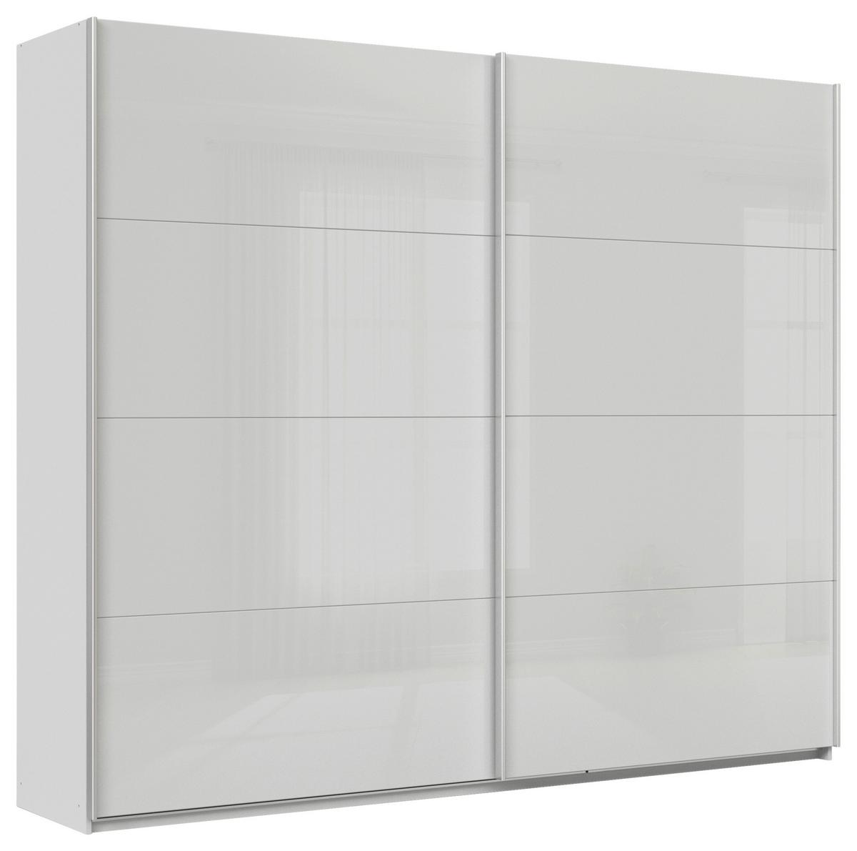 Schwebetüresnchrank B: 271cm Feldkirch Seidengrau - Grau Hochglanz/Hellgrau, MODERN, Glas/Holzwerkstoff (271/229/62cm)