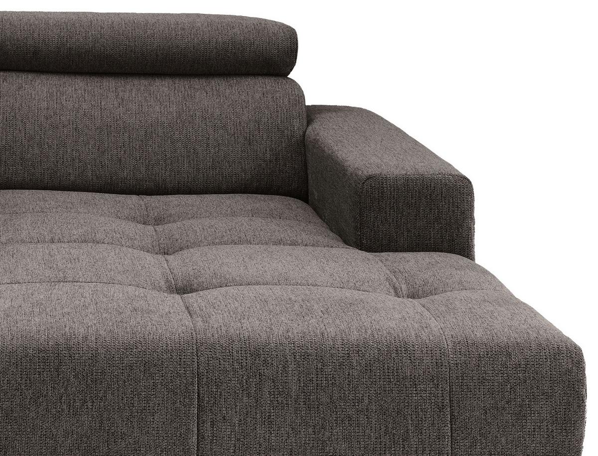 Ecksofa Intera Graubraun S: 200x188 Cm - Graubraun/Schwarz, KONVENTIONELL, Textil (200/188cm) - Livetastic