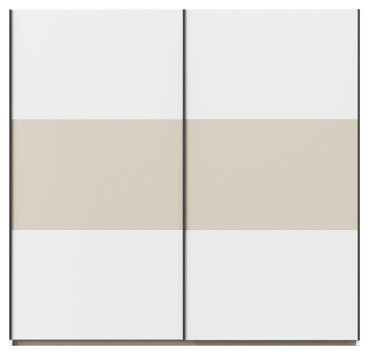 Schwebetürenschrank Neo Weiß Champagner B: 218 cm - Champagner/Weiß, MODERN, Holzwerkstoff (218/210/59cm) - Rauch Möbel