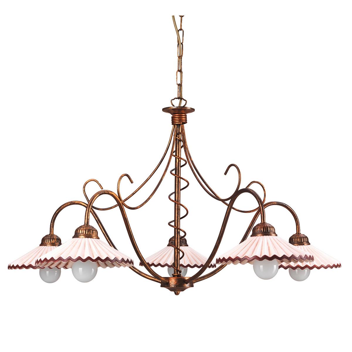 Kronleuchter 4257/5b - Bernsteinfarben, KONVENTIONELL, Keramik/Metall (85/110cm)